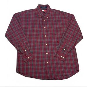 Vintage Tommy Hilfiger Men's Red Plaid Shirt
